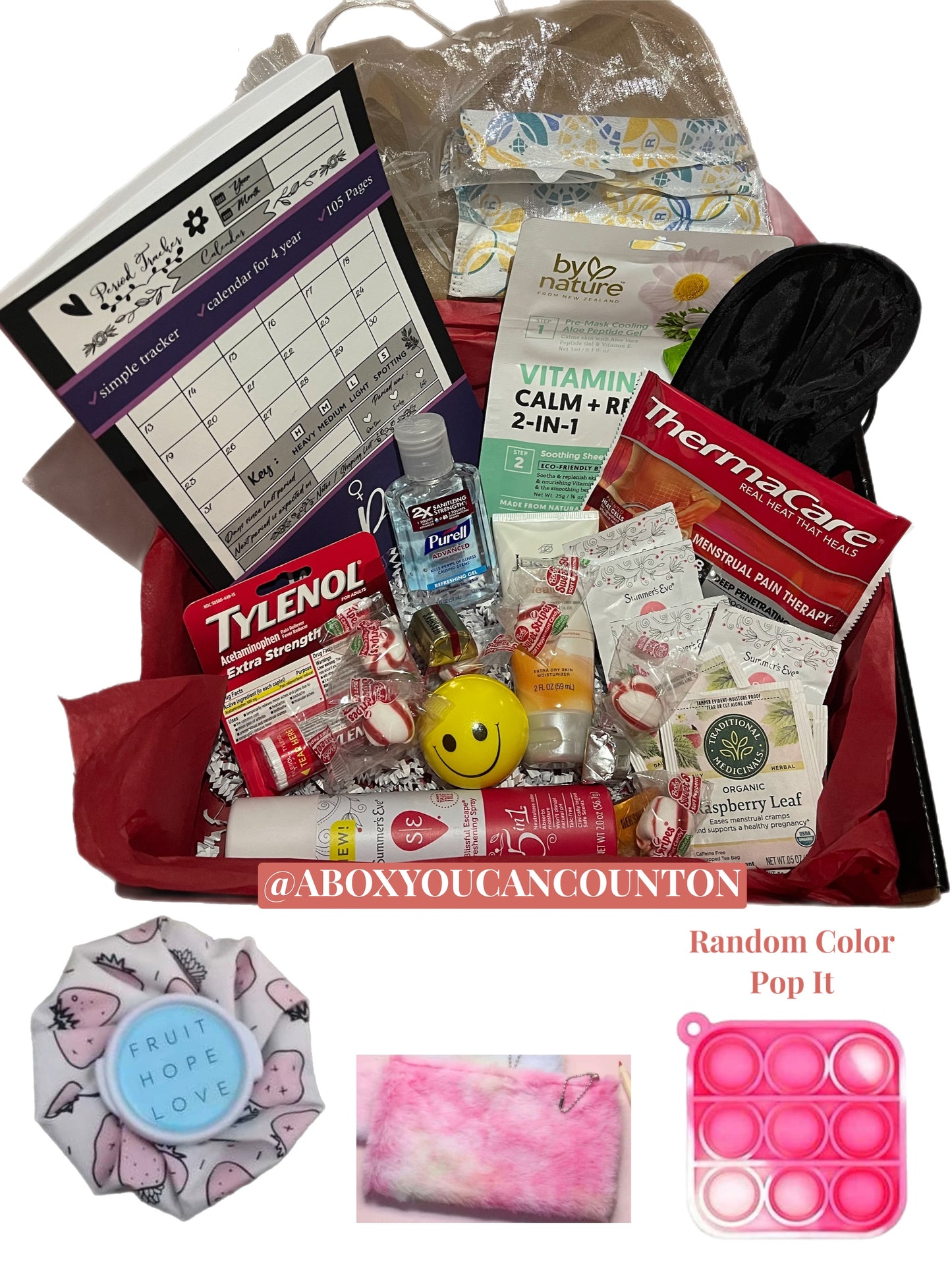 Go With The Flow Ultimate Box First Menstrual Box Period Box Emergency Kit Menstrual Care Self Care Box Gift Box
