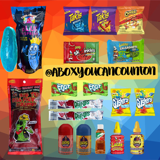 Blue Raz and Chamoy Pickle Kit Includes 18 Items