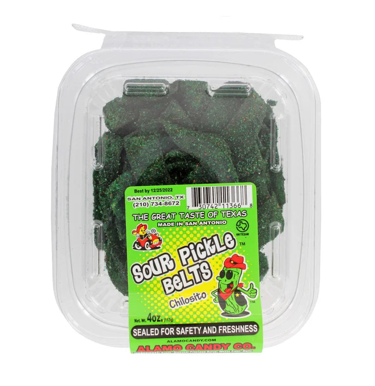 Alamo Candy Sour Pickle Belts, 4 oz.