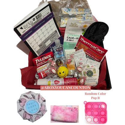 Go With The Flow Ultimate Box First Menstrual Box Period Box Emergency Kit Menstrual Care Self Care Box Gift Box